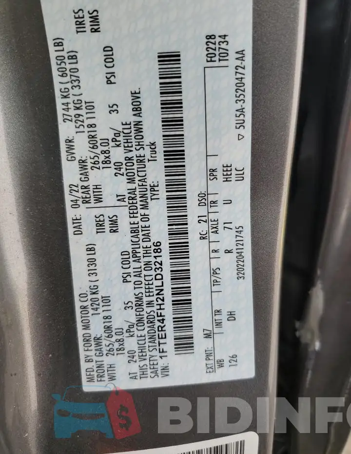 1FTER4FH2NLD32186 Photo# 12