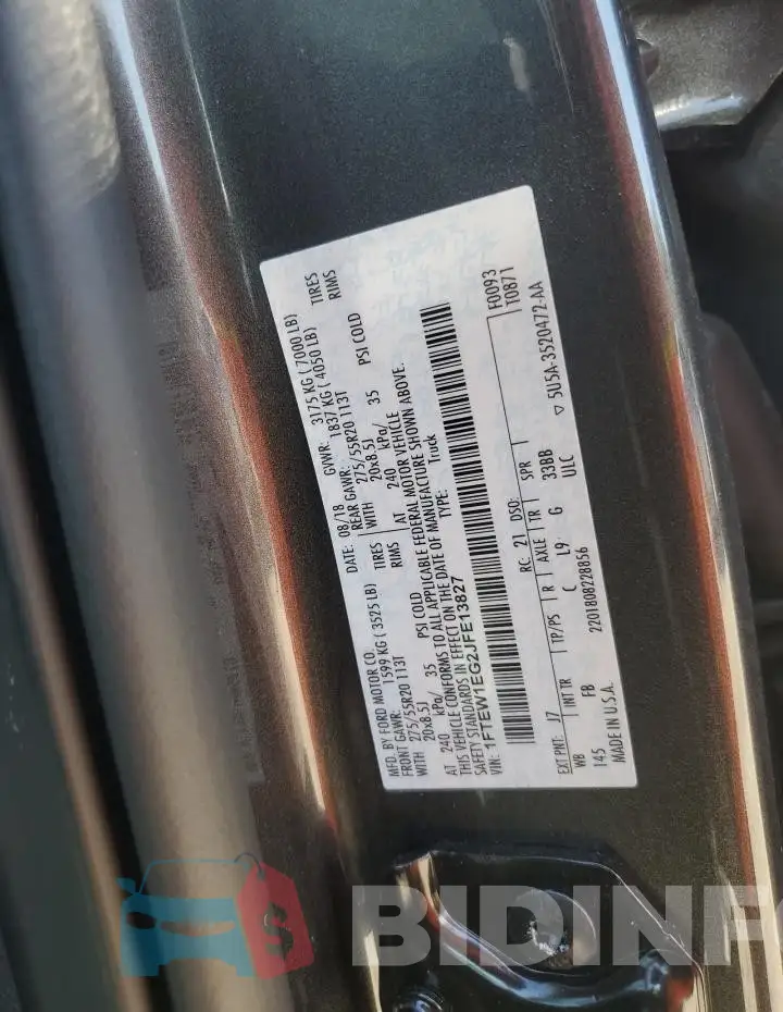 1FTEW1EG2JFE13827 Photo# 12