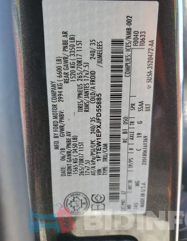 1FTEW1EPXJFD55885 Photo# 12