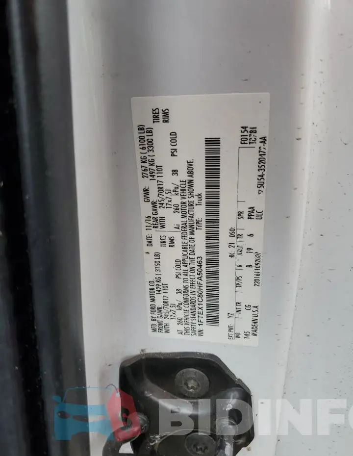 1FTEX1C80HFA50463 Photo# 12