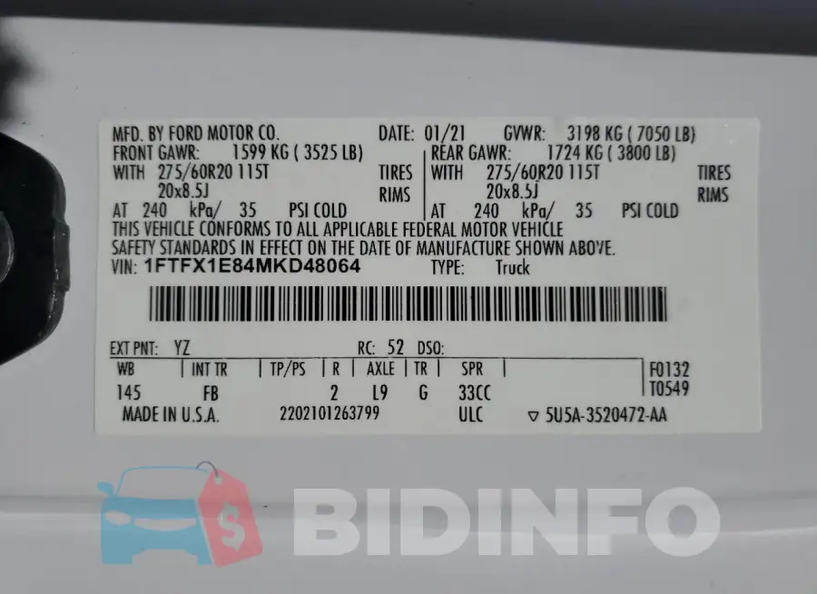 1FTFX1E84MKD48064 Photo# 12