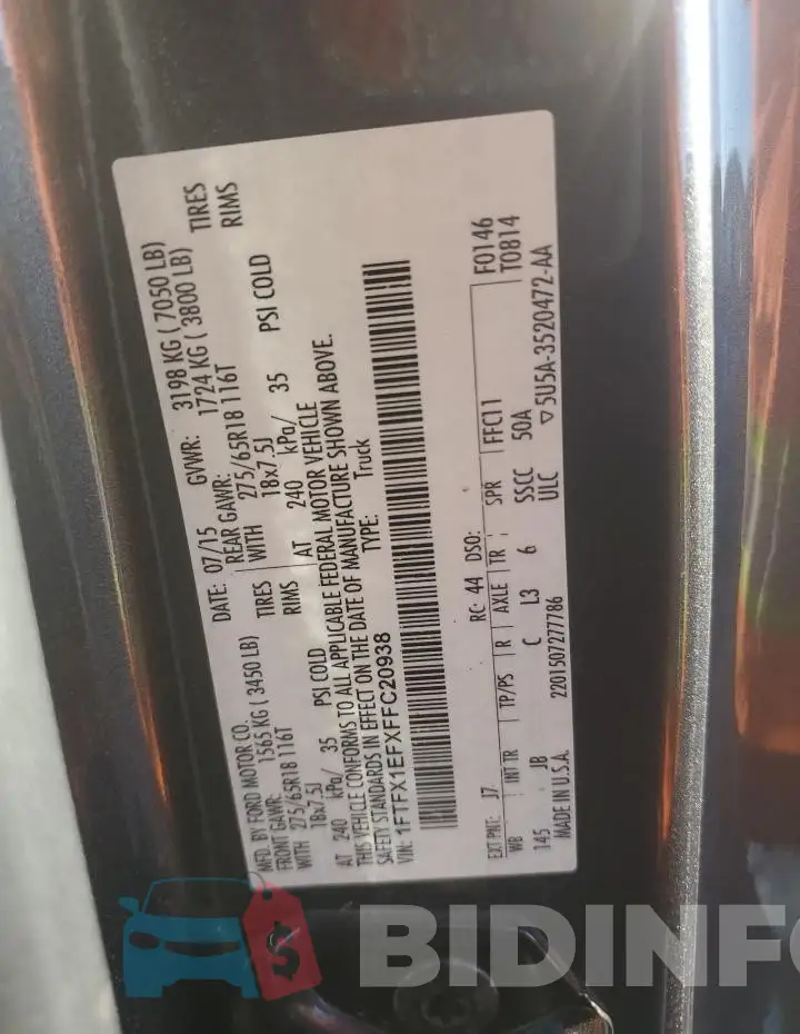 1FTFX1EFXFFC20938 Photo# 12