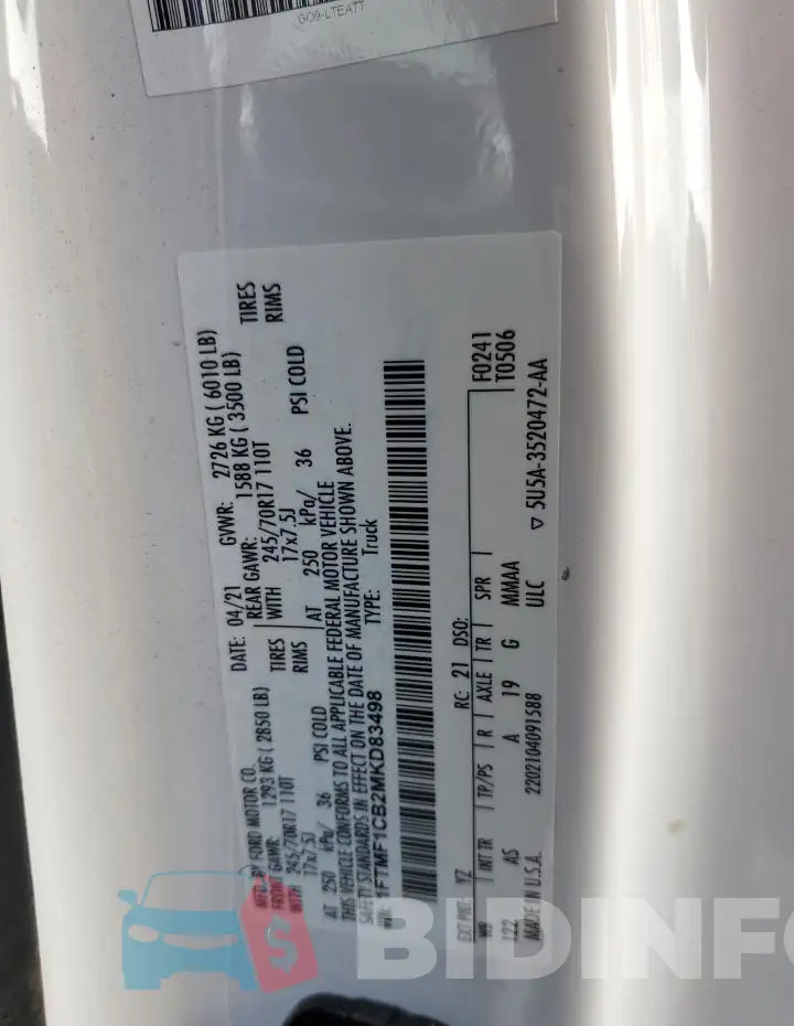 1FTMF1CB2MKD83498 Photo# 12