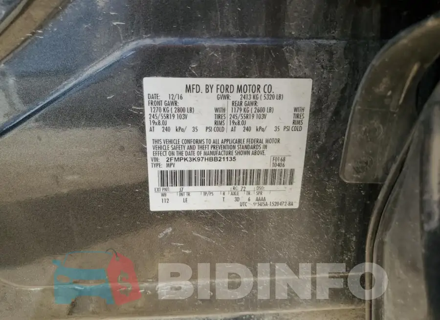 2FMPK3K97HBB21135 Photo# 13