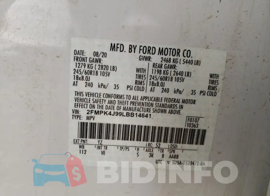 2FMPK4J99LBB14641 Photo# 13