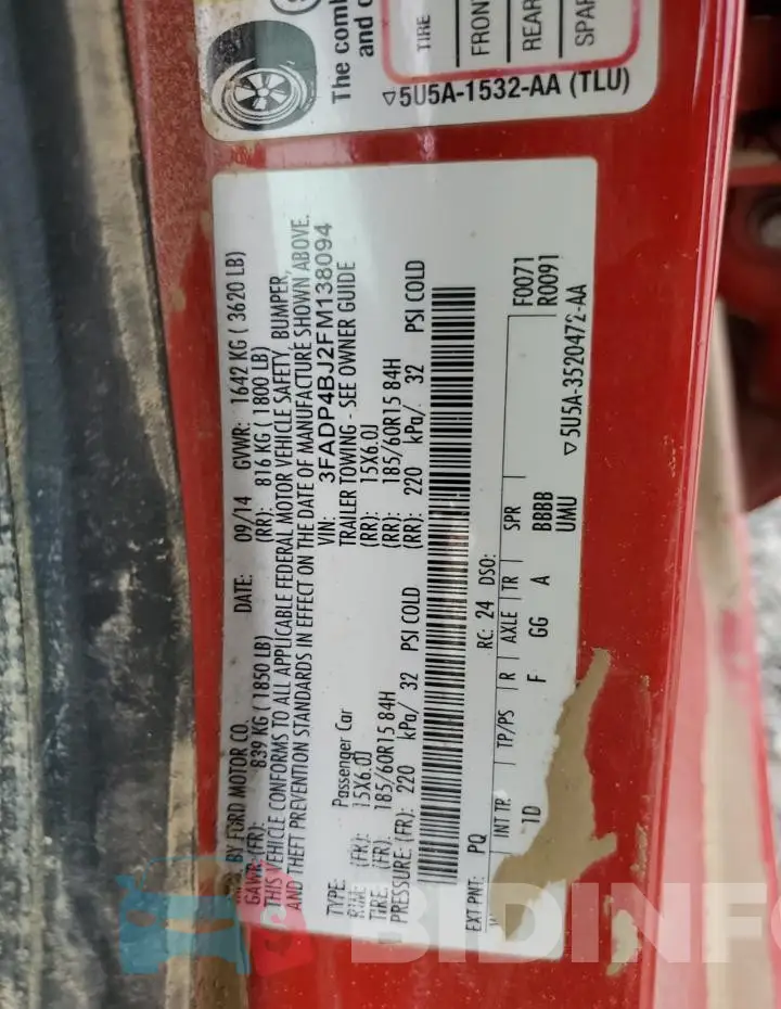 3FADP4BJ2FM138094 Photo# 13