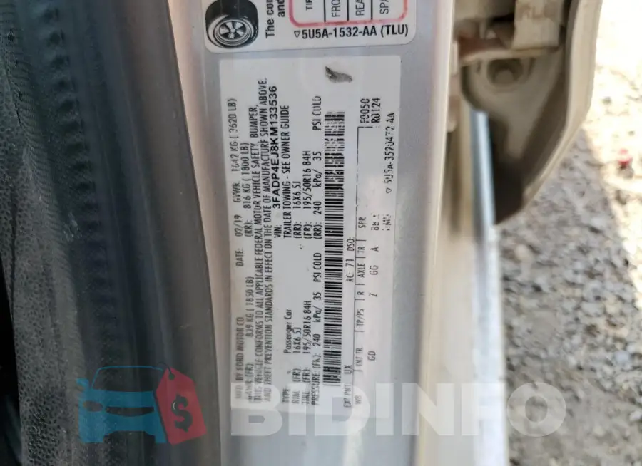 3FADP4EJ8KM133536 Photo# 12