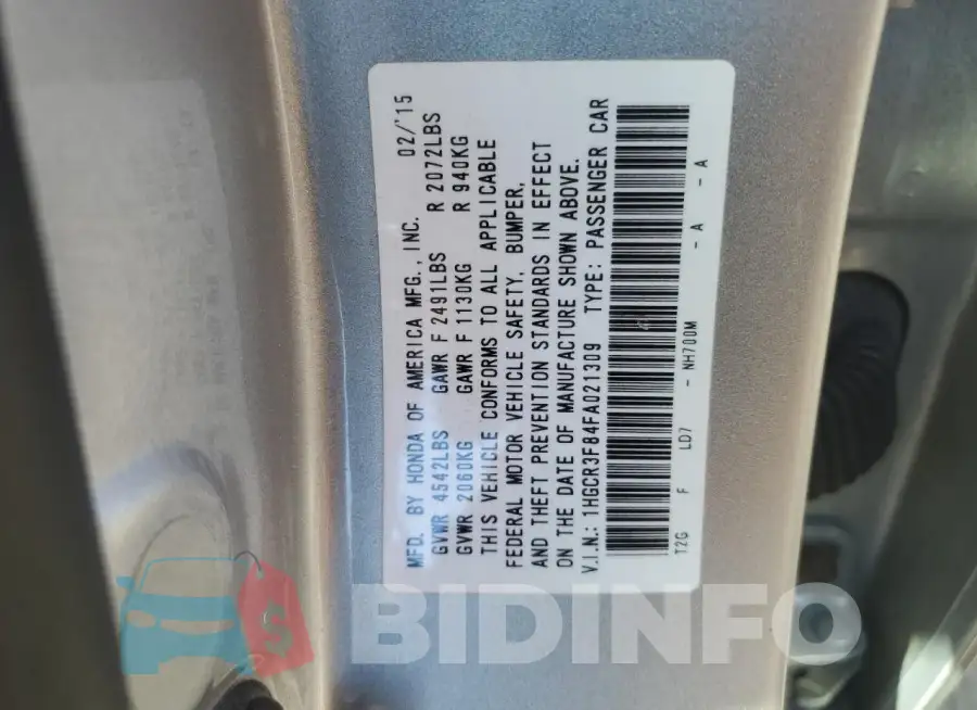 1HGCR3F84FA021309 Photo# 12