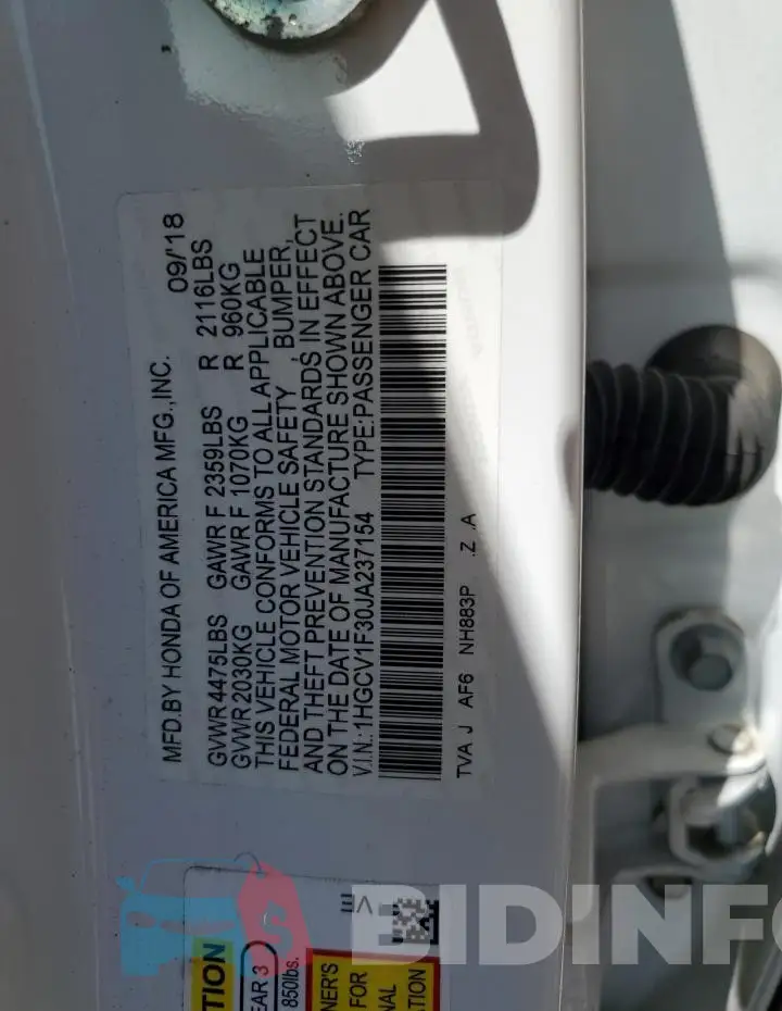 1HGCV1F30JA237154 Photo# 13