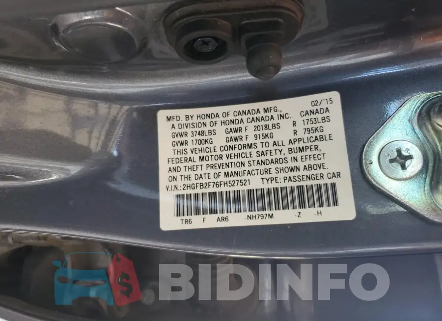 2HGFB2F76FH527521 Photo# 12
