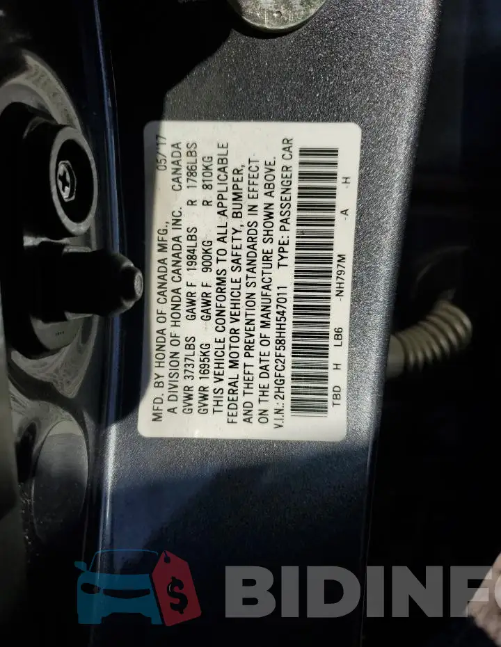 2HGFC2F58HH547011 Photo# 12
