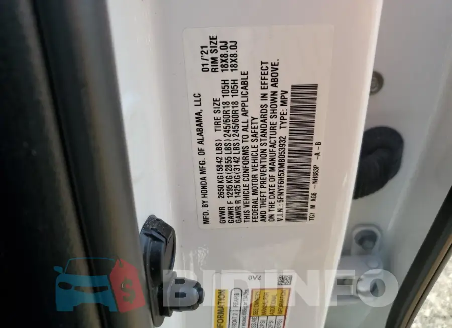 5FNYF6H5XMB053932 Photo# 13