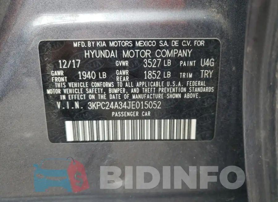 3KPC24A34JE015052 Photo# 13