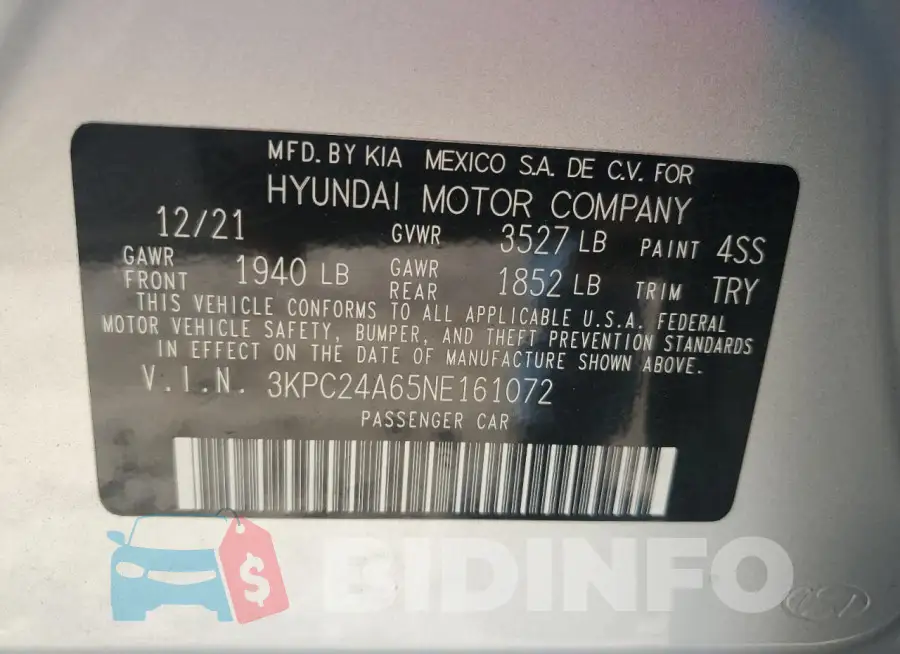 3KPC24A65NE161072 Photo# 12