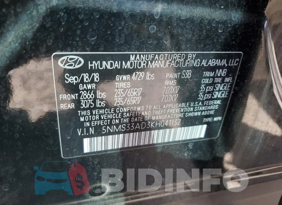 5NMS33AD3KH041132 Photo# 12