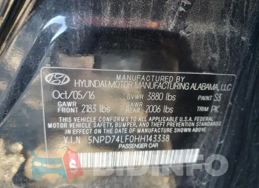 5NPD74LF0HH143338 Photo# 12