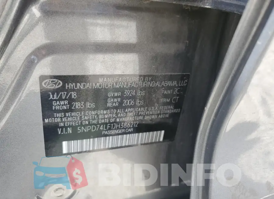 5NPD74LF1JH386212 Photo# 12