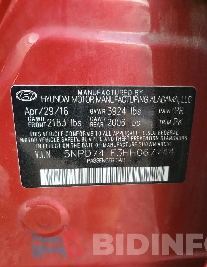 5NPD74LF3HH067744 Photo# 12
