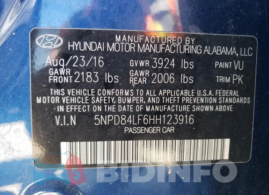5NPD84LF6HH123916 Photo# 12