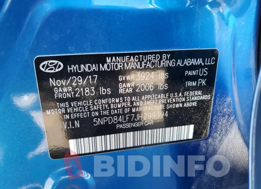 5NPD84LF7JH299394 Photo# 13