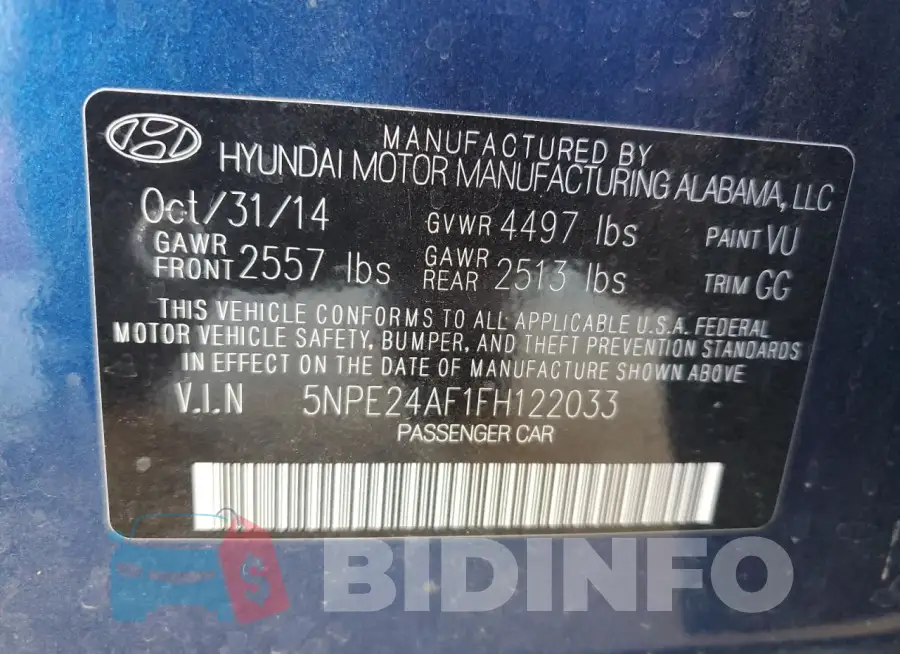 5NPE24AF1FH122033 Photo# 12
