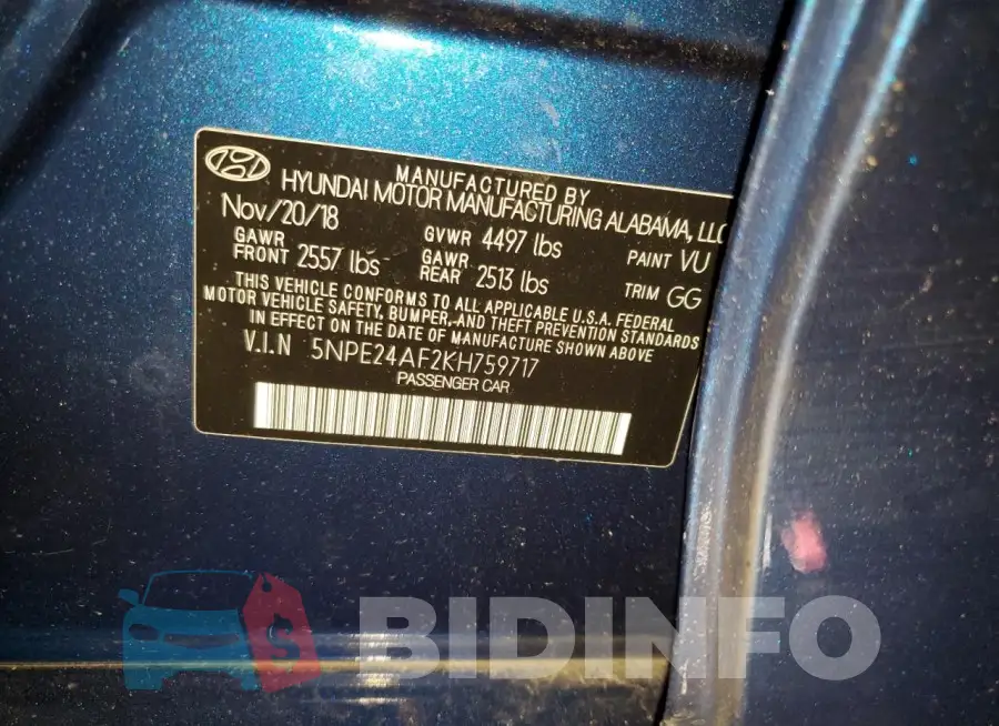 5NPE24AF2KH759717 Photo# 12