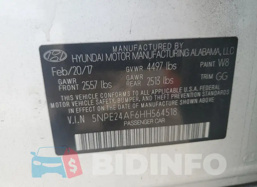 5NPE24AF6HH564518 Photo# 12