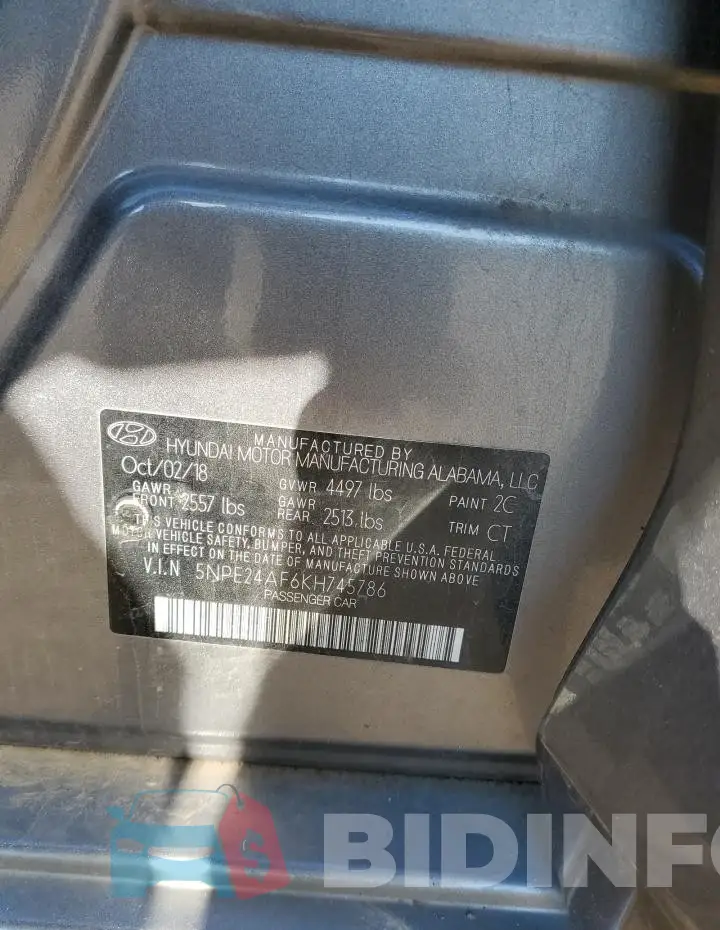 5NPE24AF6KH745786 Photo# 12