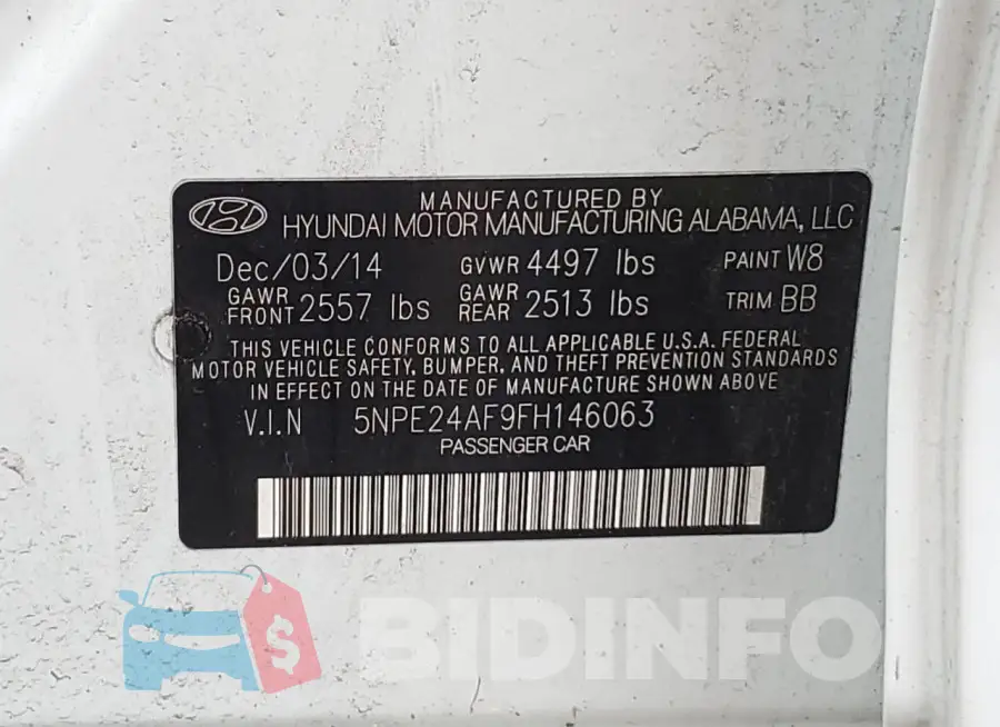 5NPE24AF9FH146063 Photo# 12