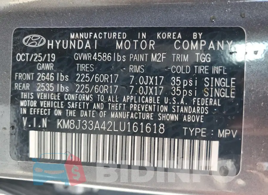 KM8J33A42LU161618 Photo# 14