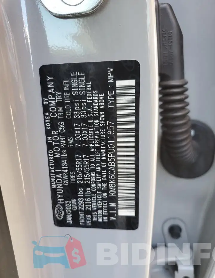 KM8K6CAB5PU011857 Photo# 12