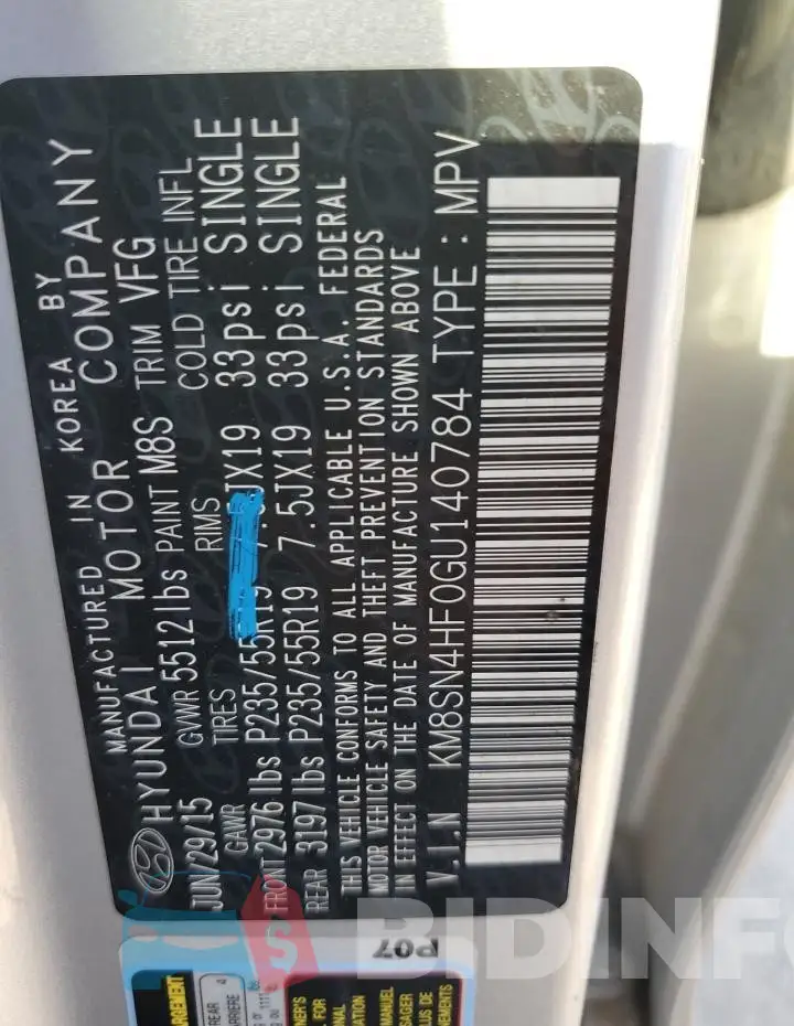 KM8SN4HF0GU140784 Photo# 13