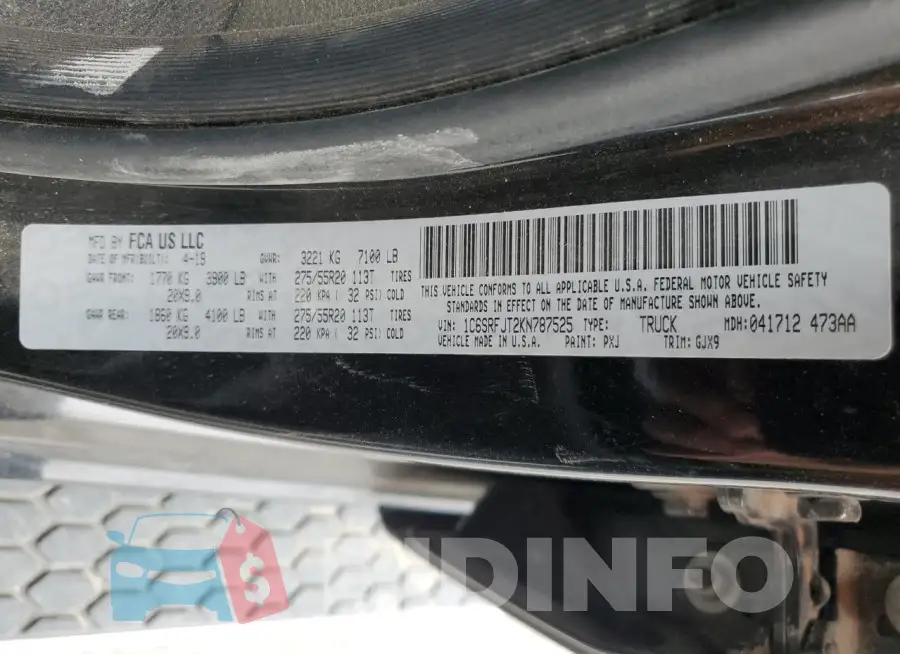 1C6SRFJT2KN787525 Photo# 12