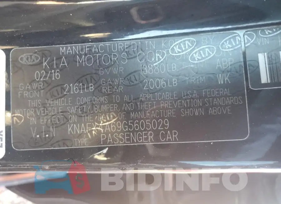 KNAFX4A69G5605029 Photo# 12