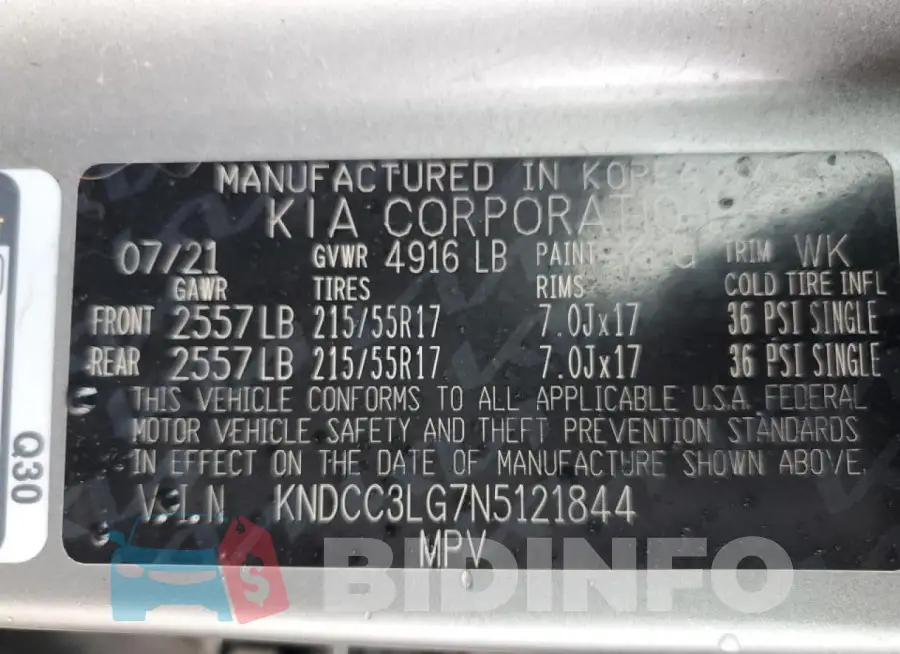 KNDCC3LG7N5121844 Photo# 13