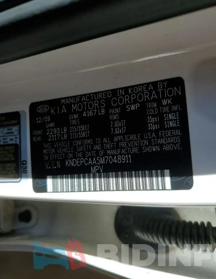 KNDEPCAA5M7048911 Photo# 13