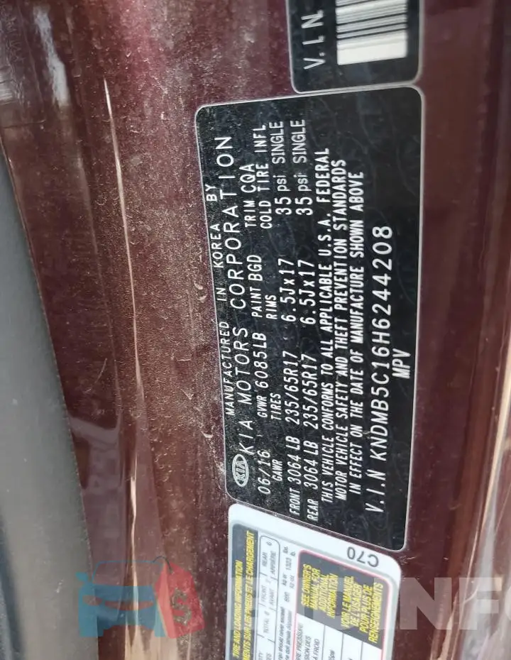 KNDMB5C16H6244208 Photo# 13