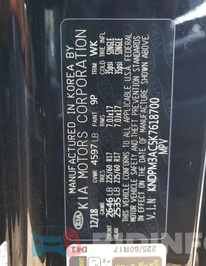 KNDPM3AC5K7618700 Photo# 13