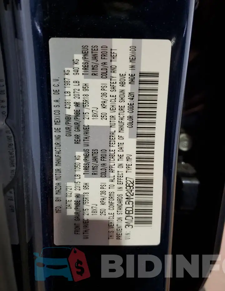 3MVDMBDL5MM249627 Photo# 14