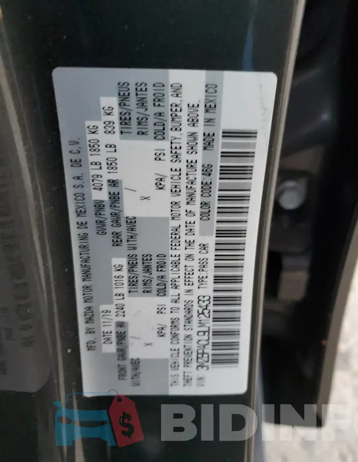 3MZBPACL9LM125433 Photo# 13