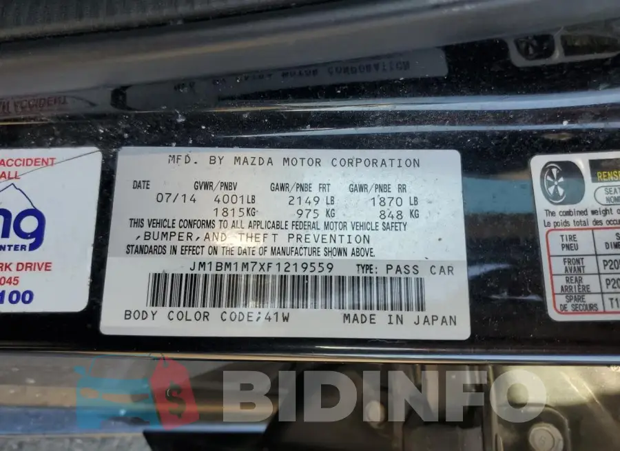 JM1BM1M7XF1219559 Photo# 12