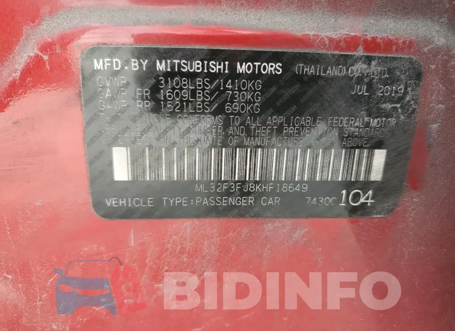 ML32F3FJ8KHF18649 Photo# 12