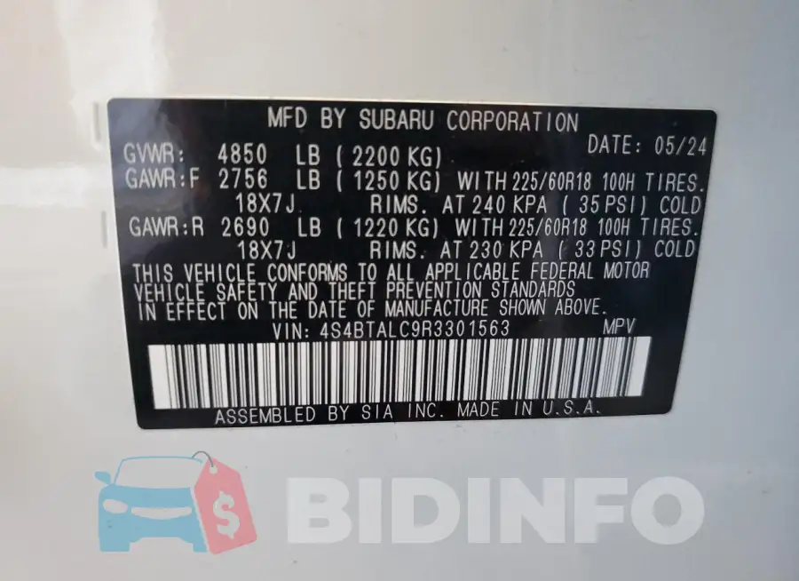 4S4BTALC9R3301563 Photo# 14