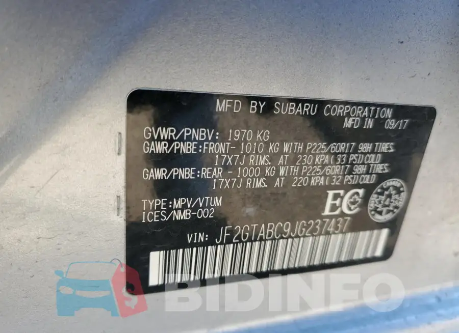 JF2GTABC9JG237437 Photo# 13