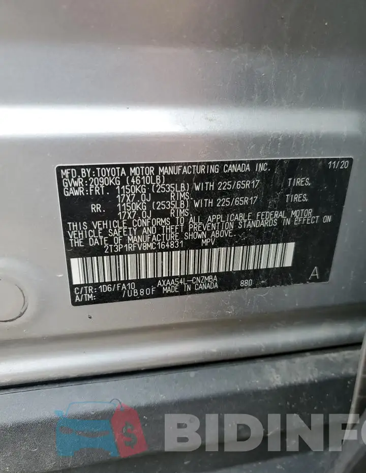 2T3P1RFV8MC164831 Photo# 13