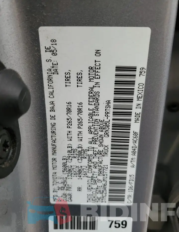 3TMCZ5AN6JM157721 Photo# 12