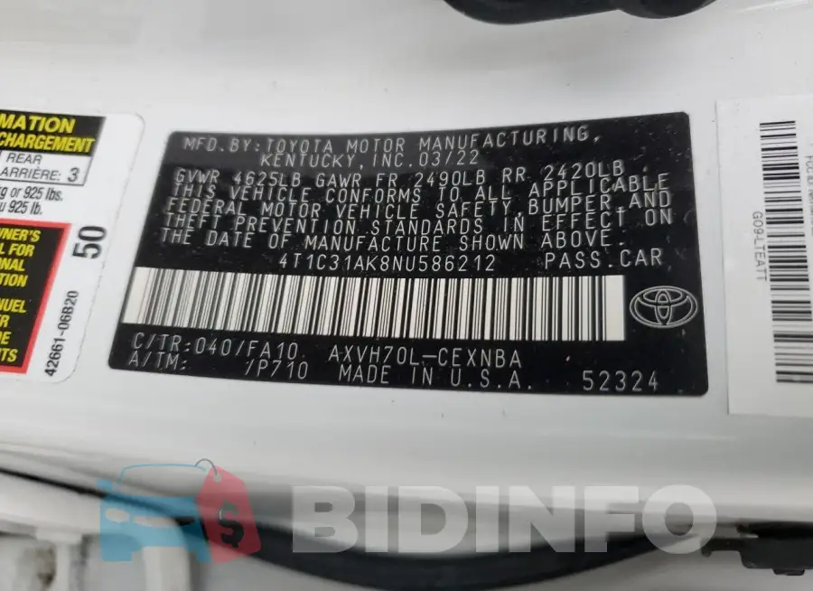 4T1C31AK8NU586212 Photo# 12