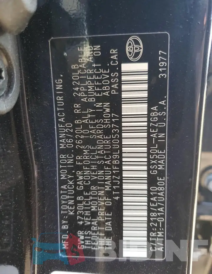 4T1JZ1FB9LU053717 Photo# 13