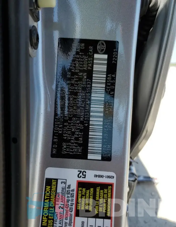 4T1S31AKXPU615837 Photo# 12