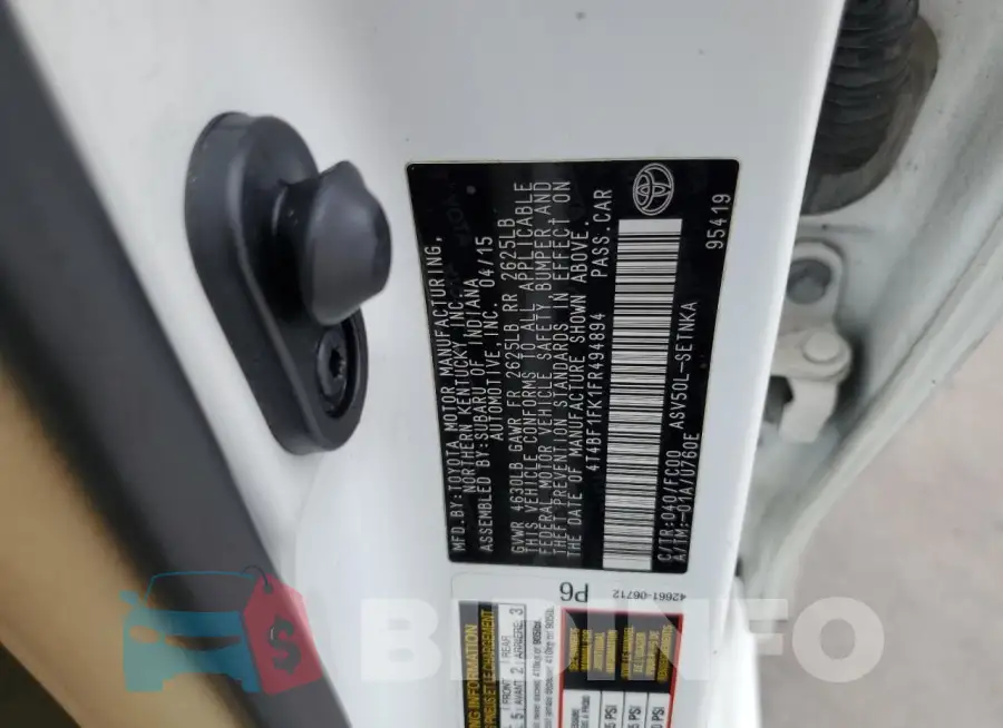 4T4BF1FK1FR494894 Photo# 12